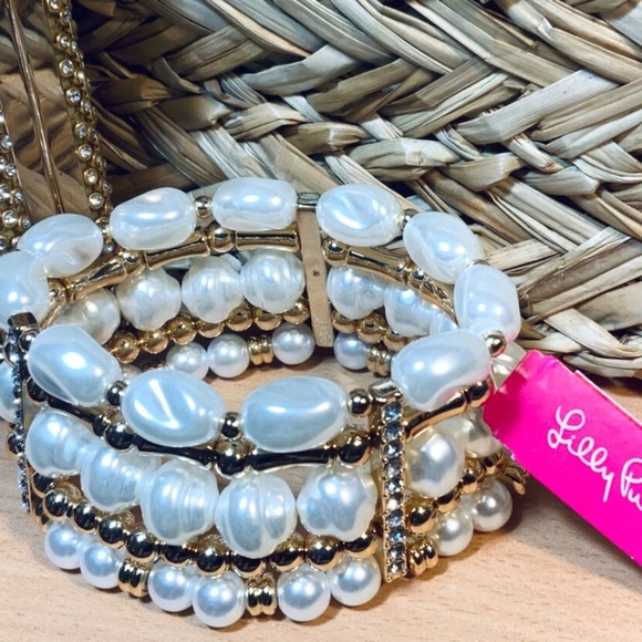 Lilly Pulitzer BRACELET NWT PEARL KISMET BEADED ⭐️  Stretch STUNNING!  ⭐️ - Picture 8 of 13